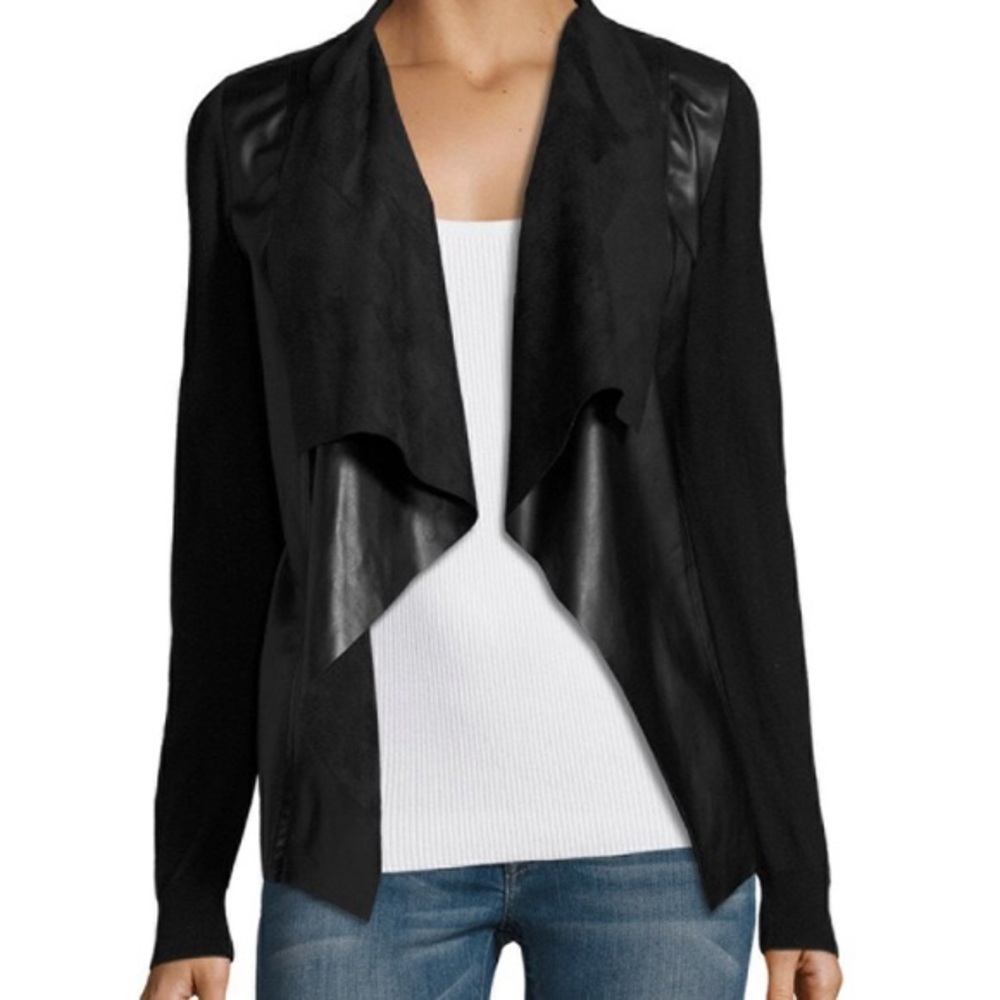 Zara Faux Leather Cardigan